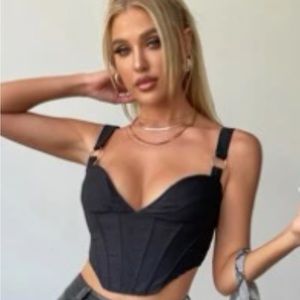 Shein O-Ring Zip Back Top